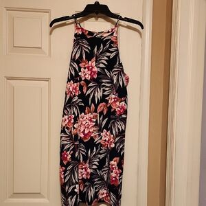 Simply Noelle Black and Pink Floral Midi Dress